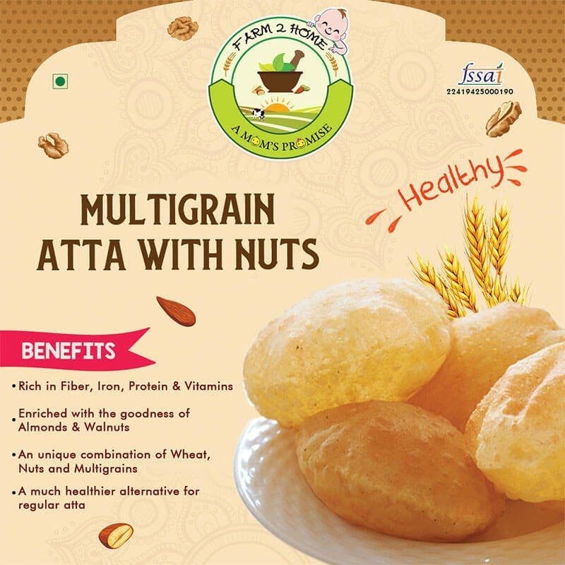 MULTIGRAIN ATTA WITH NUTS (250g) Farm 2 Home